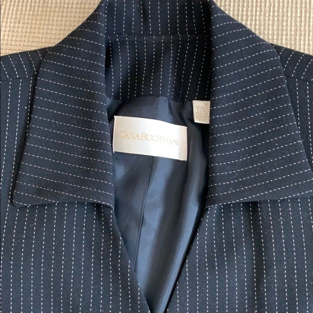 NWT Vintage Dana Buchman Black Pinstripe Jacket - Picture 6 of 6